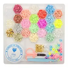 GENERICO - Set De Mostacillas Planas Cuentas Para Pulseras + Accesorios