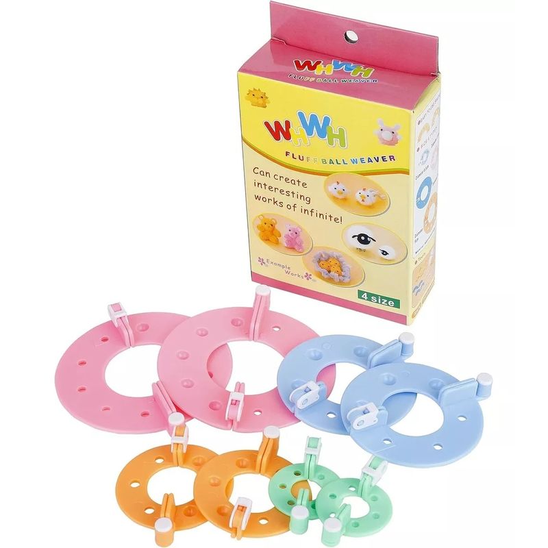 GENERICO - Set De 4 Pomponeras Pompom Maker Pompones Para Gorros