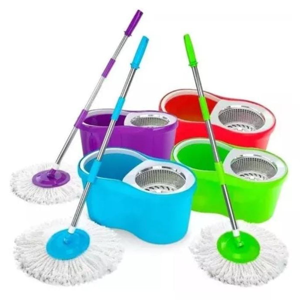 GENERICO - Mopa Trapeador Giratorio 360 Centrifugadora Acero Inox