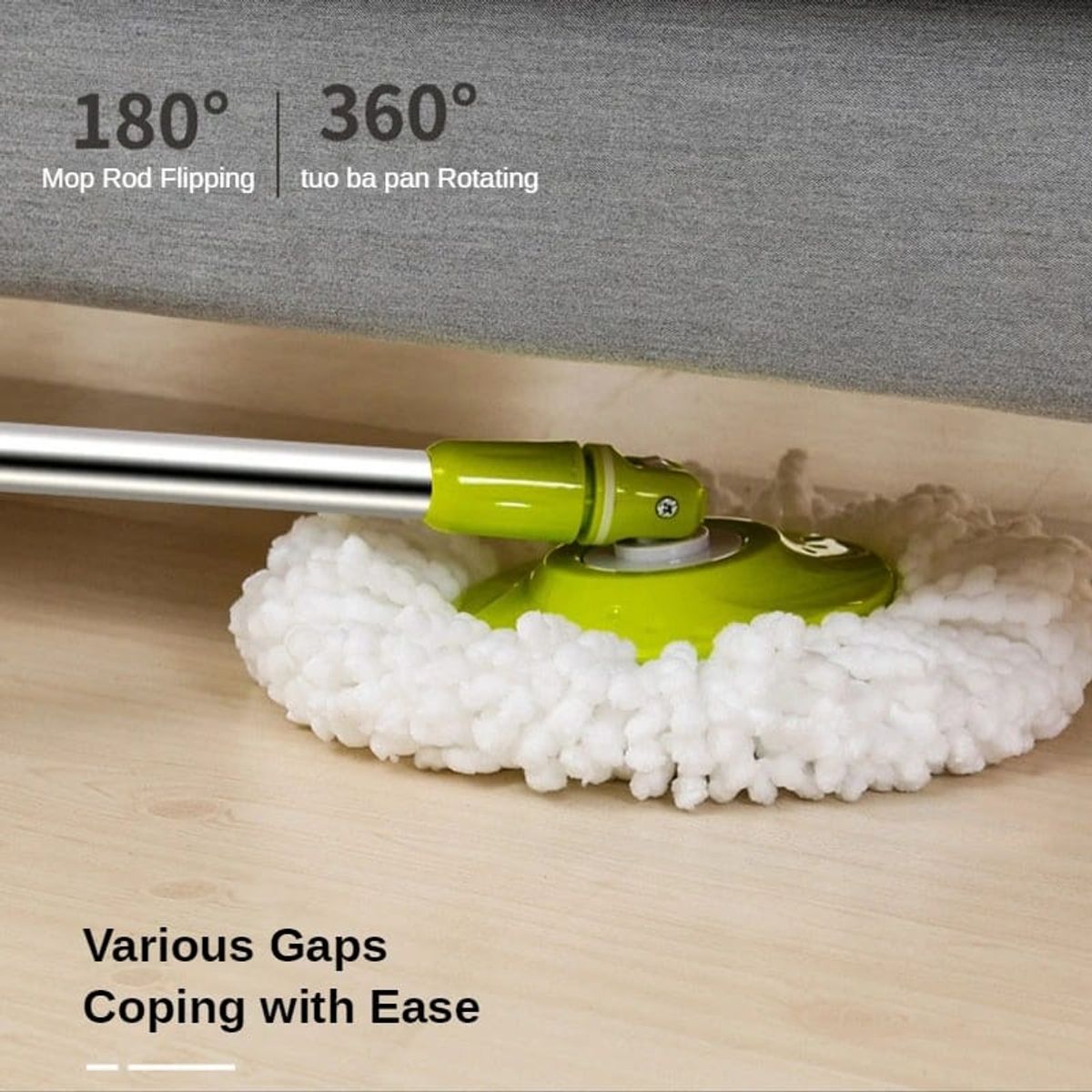 GENERICO - Mopa Trapeador Giratorio 360 Centrifugadora Acero Inox