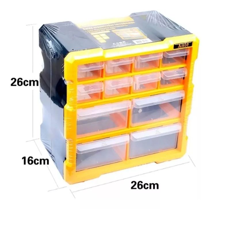 GENERICO - Caja Organizadora De Herramientas Pernos Trabajos 26x16x26