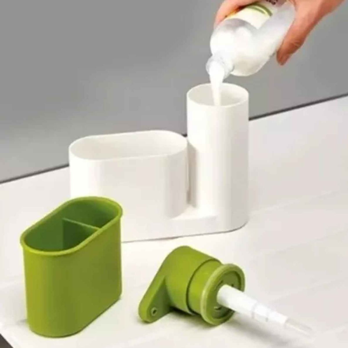 GENERICO - Dispensador Jabón Líquido Porta Esponja Lavalozas