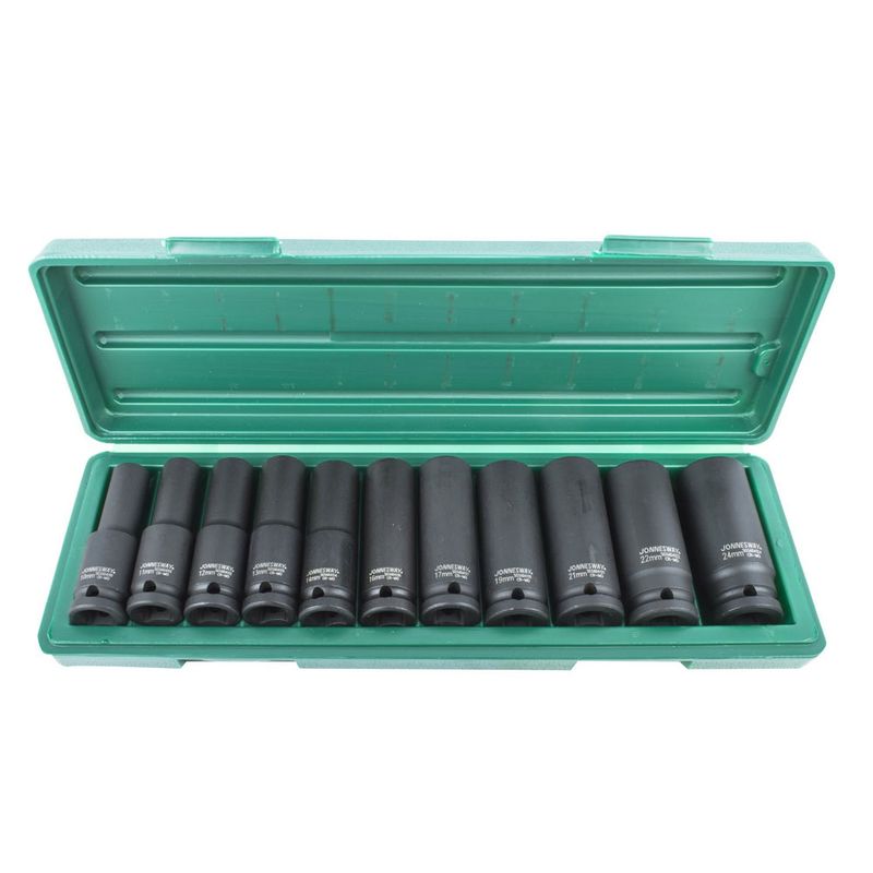 JONNESWAY - Juego Dados de Impacto Jonnesway de 1/2 en mm - 11 piezas