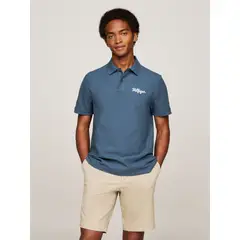 TOMMY HILFIGER - Polo Con Logo En Cadeneta Azul