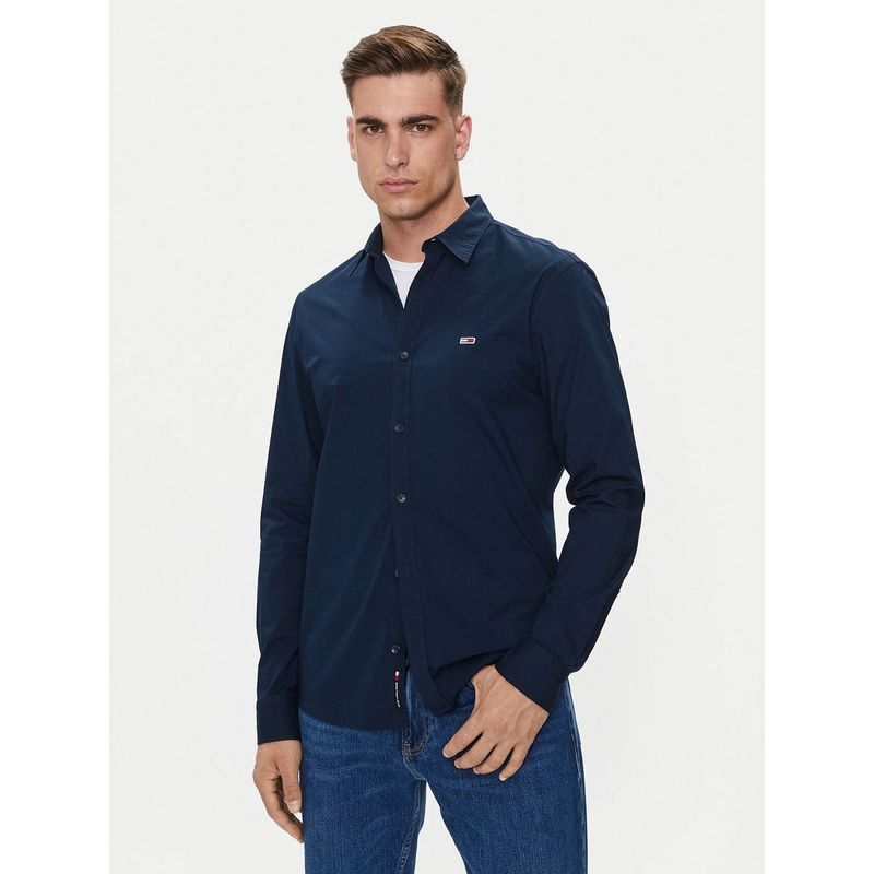 TOMMY HILFIGER - Camisa Solid De Corte Slim Azul Tommy Jeans
