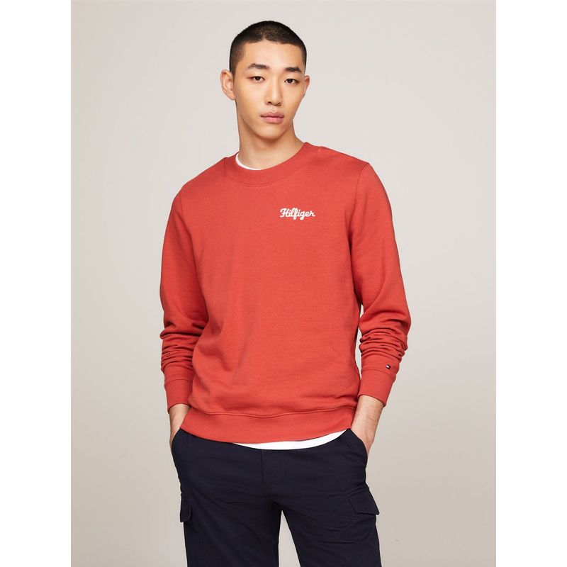 TOMMY HILFIGER - Polerón Con Logo En El Pecho Rojo Tommy Hilfiger