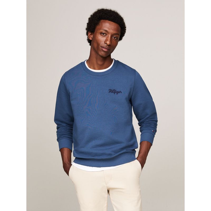 TOMMY HILFIGER - Polerón Con Logo En El Pecho Azul Tommy Hilfiger.