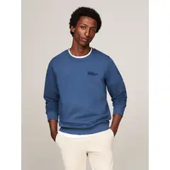 TOMMY HILFIGER - Polerón Con Logo En El Pecho Azul