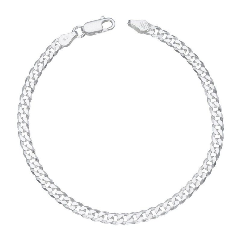 GENERICO - PULSERA HOMBRE GRUMET PLATA FINA ITALIANA 4MM