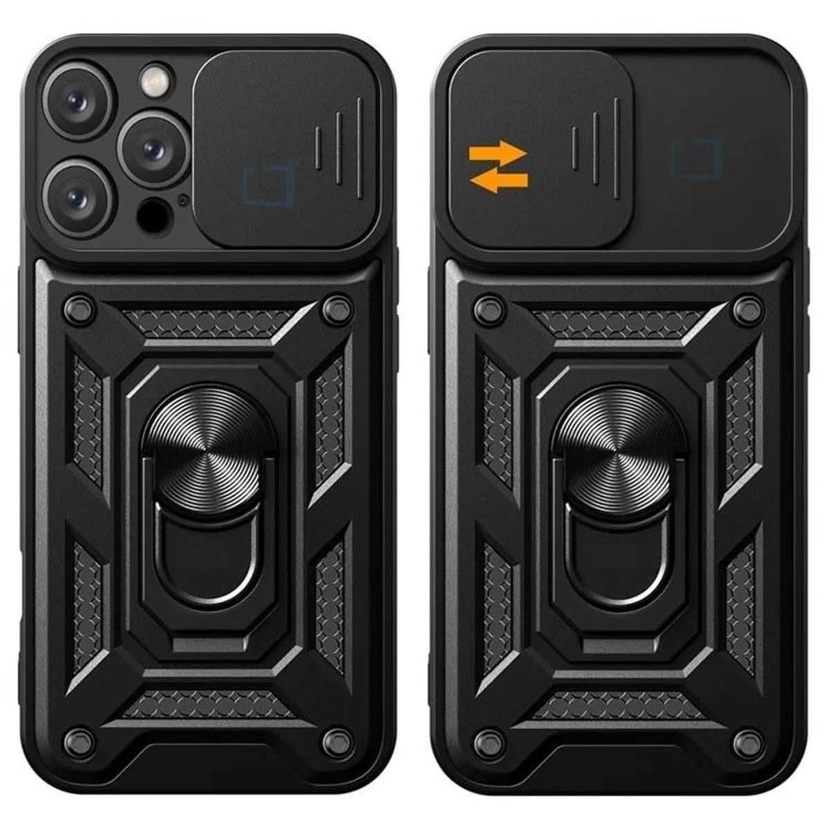 GENERICO - Carcasa Armor Con Anillo Para iPhone 16 Pro Max-Negro
