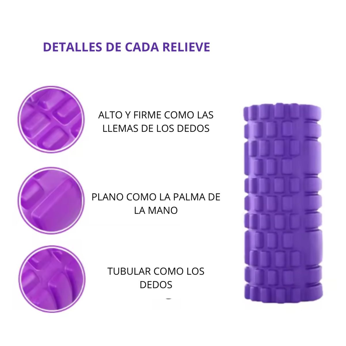 GENERICO - Rodillo De Yoga Foam Roller Masajes Elongación Pilates Lila