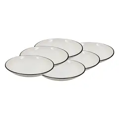 GENERICO - Set de 6 Platos Hondos de Cerámica color Blanco de 7 pulgadas