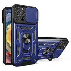 GENERICO - Carcasa Armor Con Anillo Para iPhone 16 Pro Max-Azul