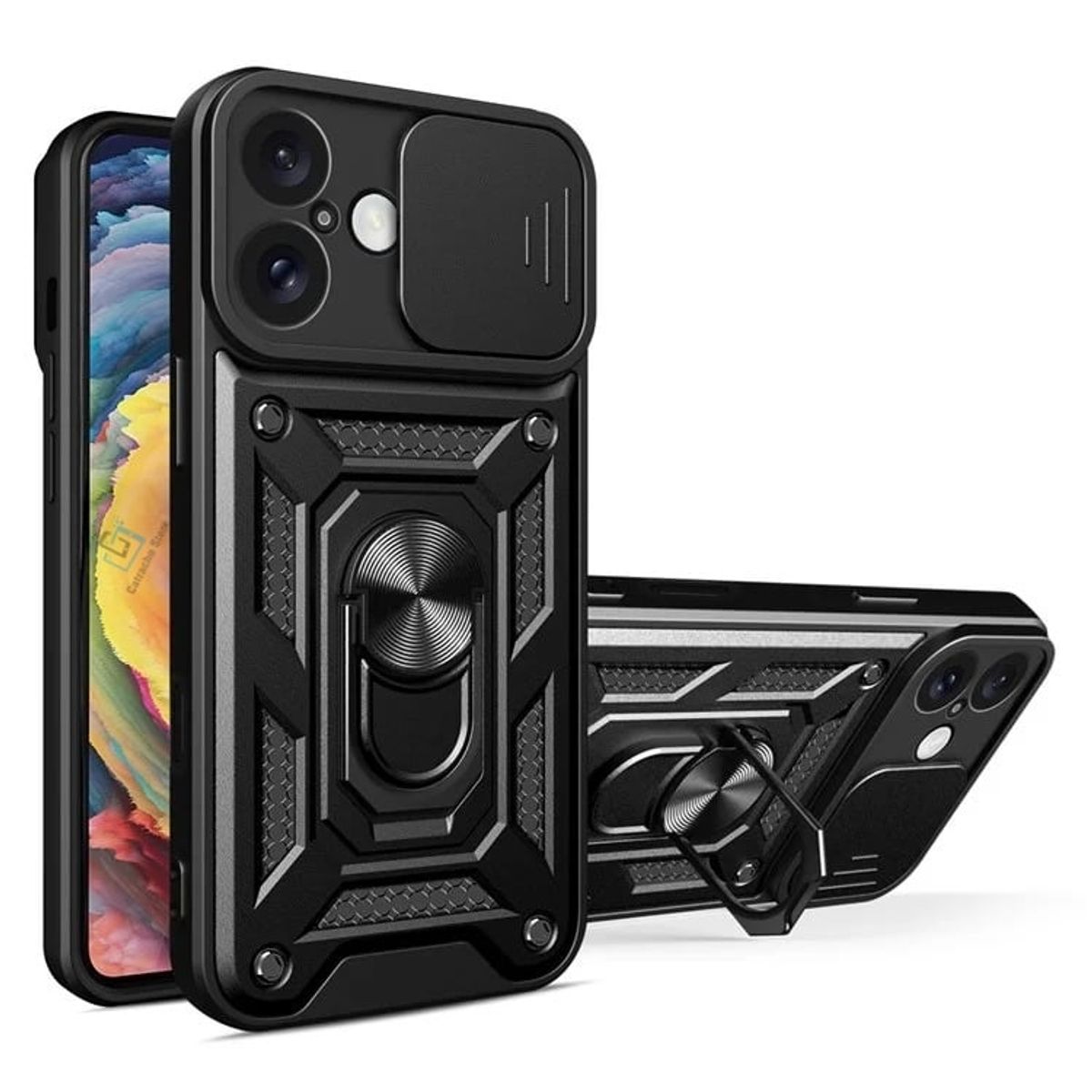 GENERICO - Carcasa Armor Con Anillo Para iPhone 16 Normal