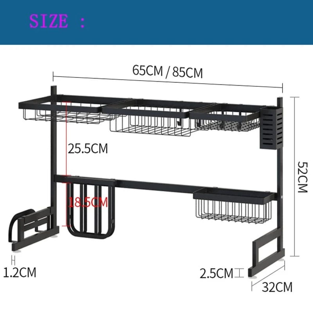 GENERICO - Rack Escurridor Organizador Cocina Secador Platos 85cm X L