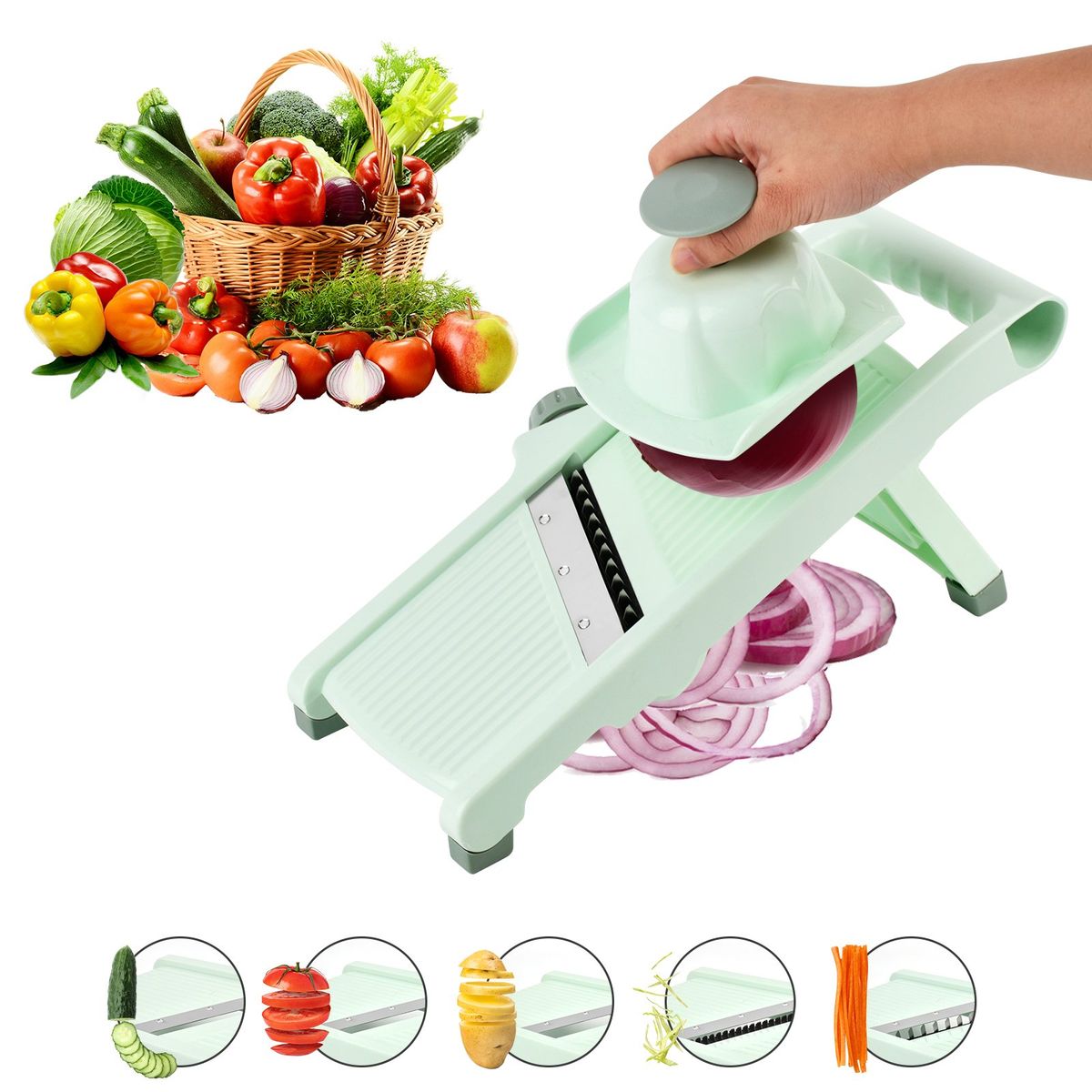 HALMAN - Mandolina Cortador Verduras Rallador Verduras Picador Cocina