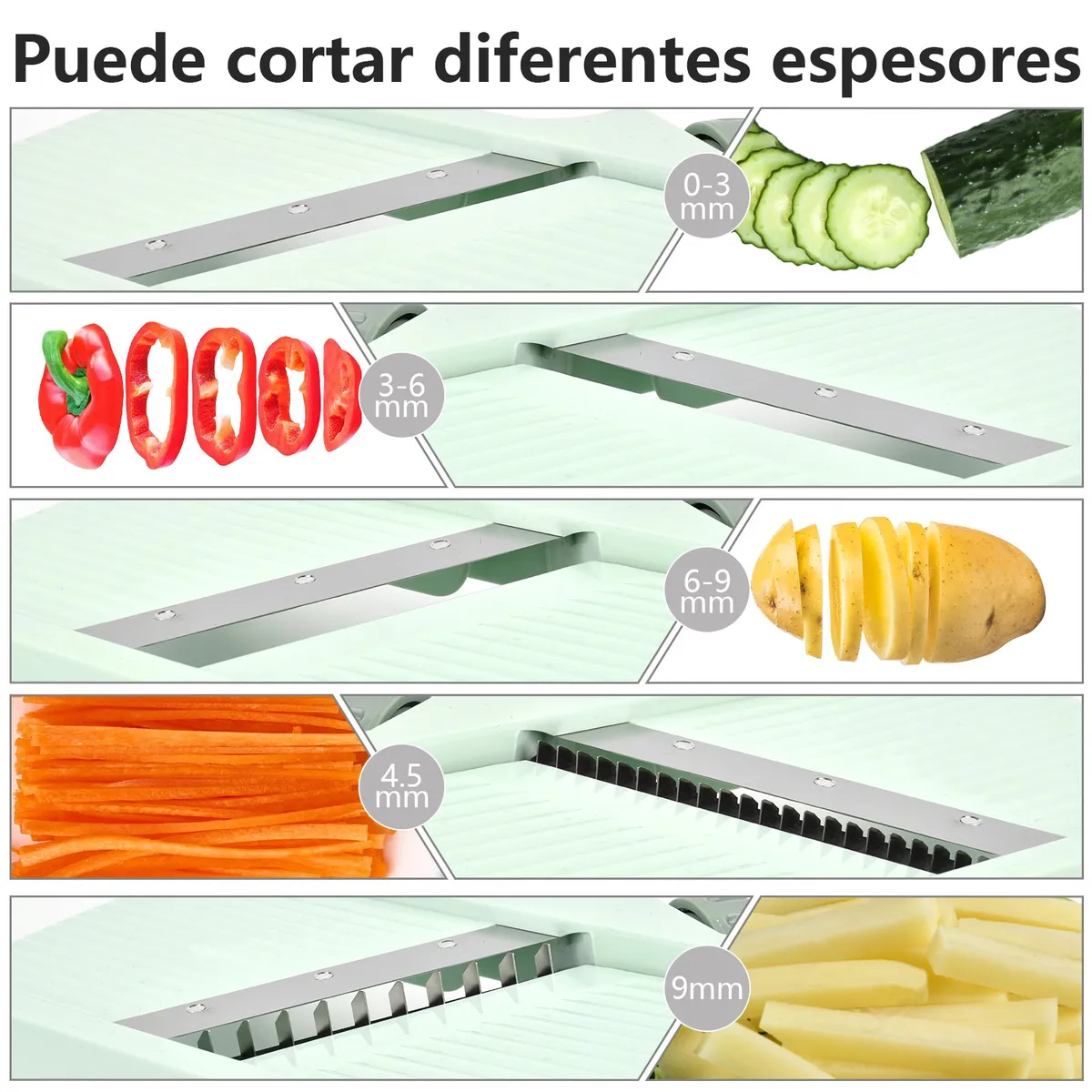HALMAN - Mandolina Cortador Verduras Rallador Verduras Picador Cocina
