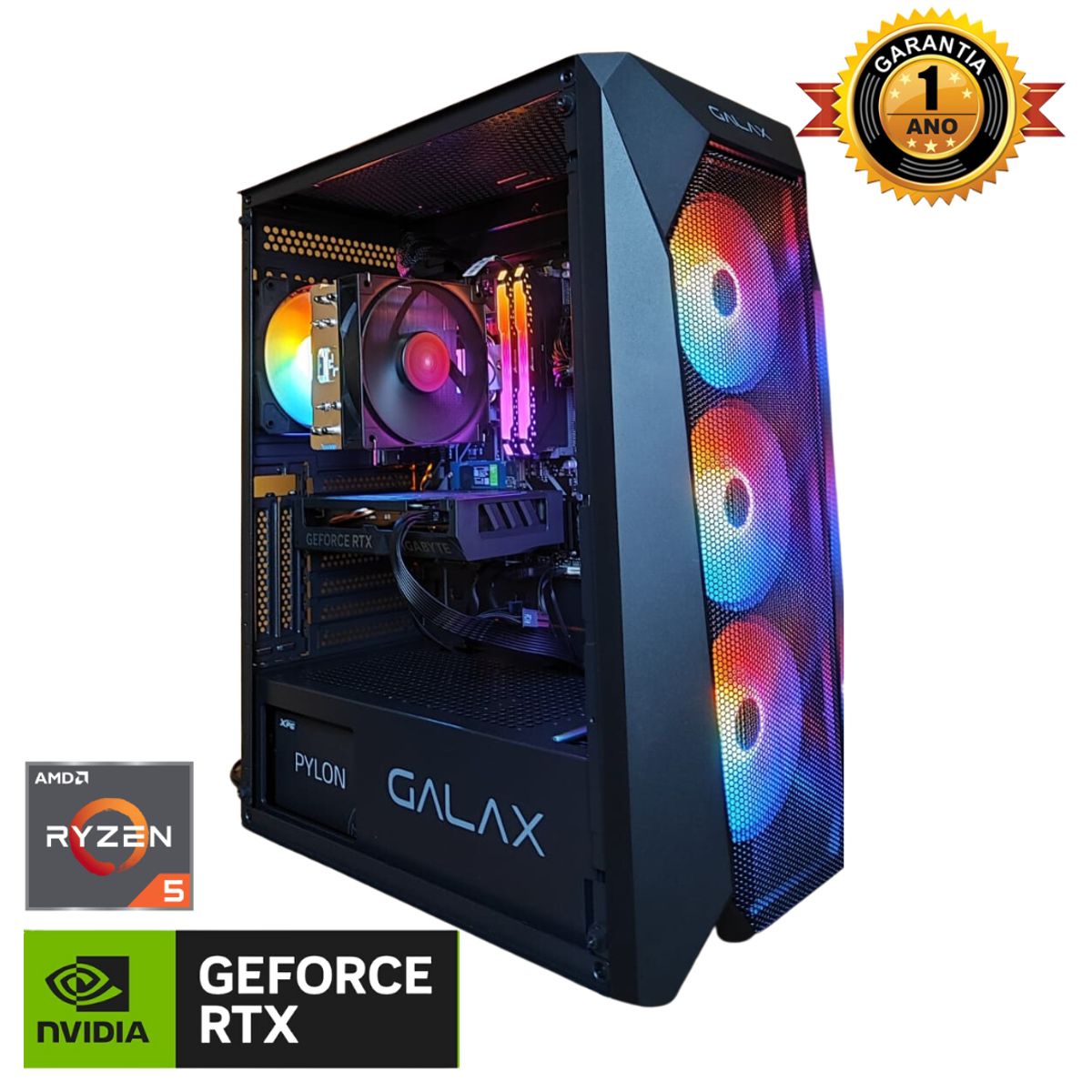 AMD CORP - PC GAMER AMD Ryzen 5 5600X, RTX 5060, 16 GB RAM, 1 TB SSD M.2, A520