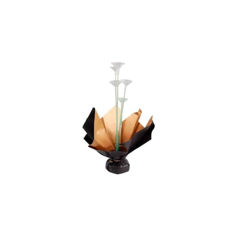 GENERICO - Soporte Para Globos Negro y Dorado Con Varillas 60cm