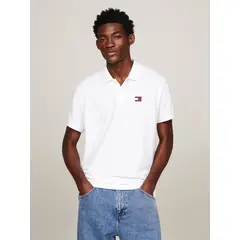 TOMMY HILFIGER - Polo Regular Fit Con Parche Blanco Tommy Jeans