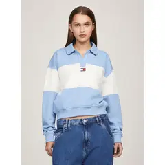 TOMMY HILFIGER - Sweater Relaxed Color Block Celeste Tommy Jeans