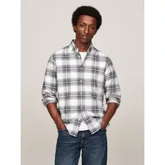 TOMMY HILFIGER - Camisa Heritage Oxford A Cuadros Blanco