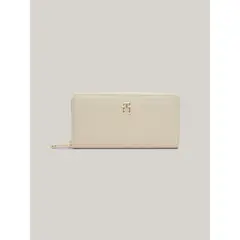 TOMMY HILFIGER - Billetera Chic Grande Con Cierre Beige