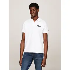 TOMMY HILFIGER - Polo Con Logo En Cadeneta Blanco