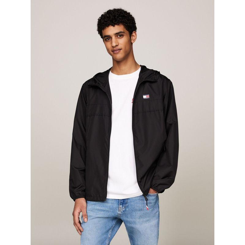 TOMMY HILFIGER - Cortavientos Chicago Con Cierre Negro Tommy Jeans
