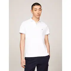 TOMMY HILFIGER - Polo De Corte Slim Con Tapeta A Contraste Blanco