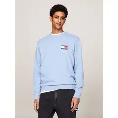TOMMY HILFIGER - Polerón Con Logo Flag Celeste Tommy Jeans