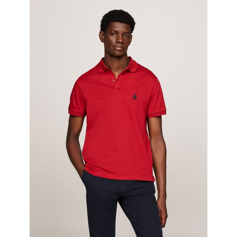 TOMMY HILFIGER - Polo Interlock Monogram Rojo Tommy Hilfiger