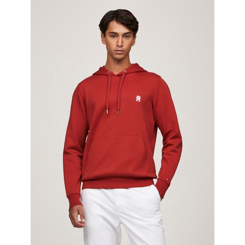 TOMMY HILFIGER - Polerón Hoodie Logo Monogram Rojo Tommy Hilfiger