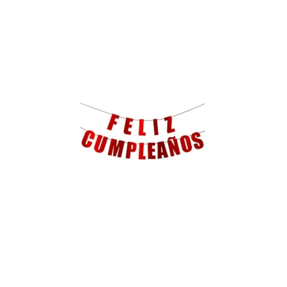 GENERICO - Guirnalda Feliz Cumpleaños 5m Rojo Metalizado