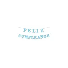 GENERICO - Guirnalda Feliz Cumpleaños Celeste 15pcs 3m