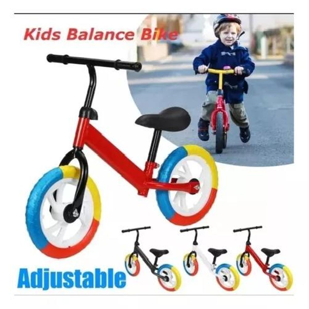 GENERICO - Bicicleta  De Aprendizaje Niños Roja rueda Colores