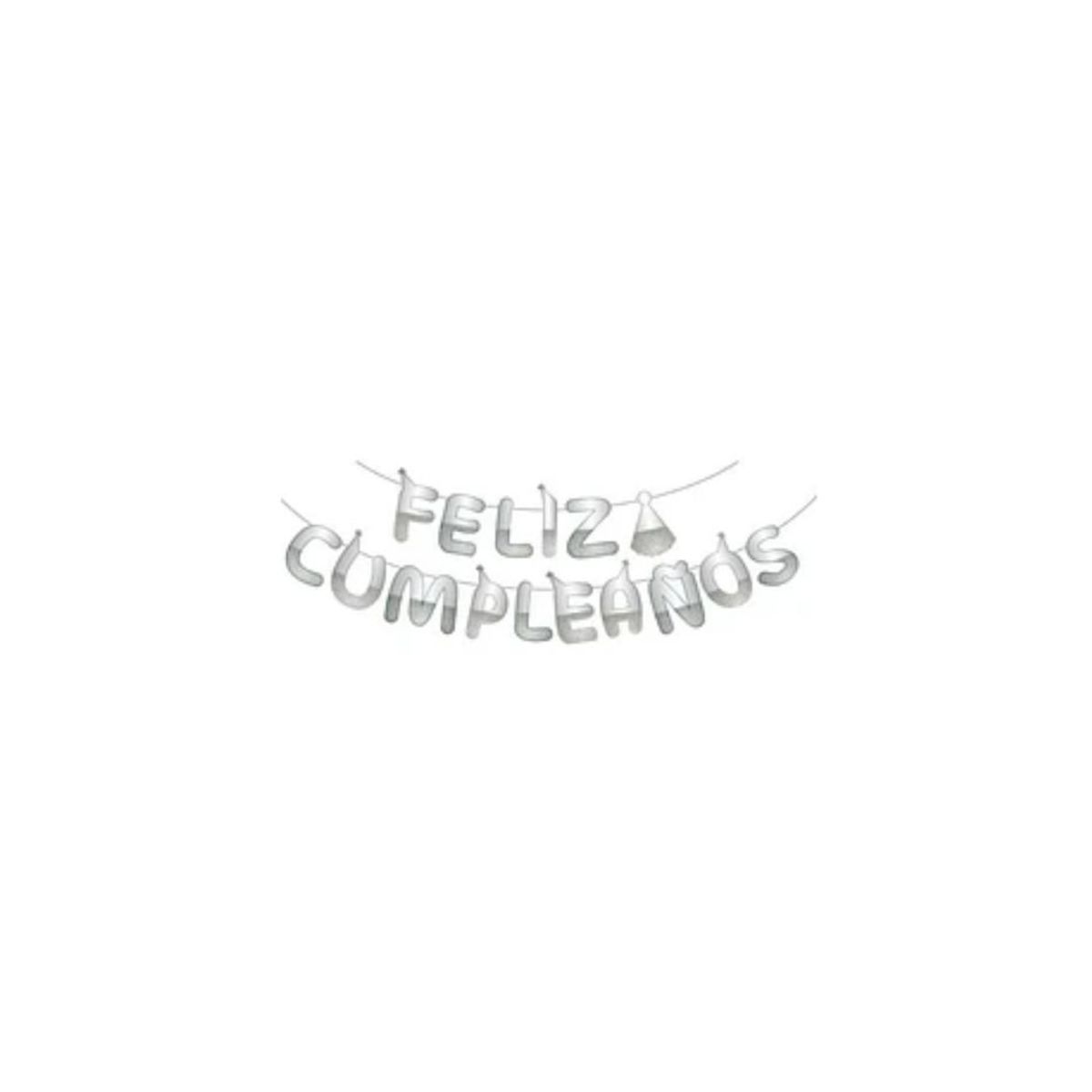 GENERICO - Guirnalda Feliz Cumpleaños Plateada 5m