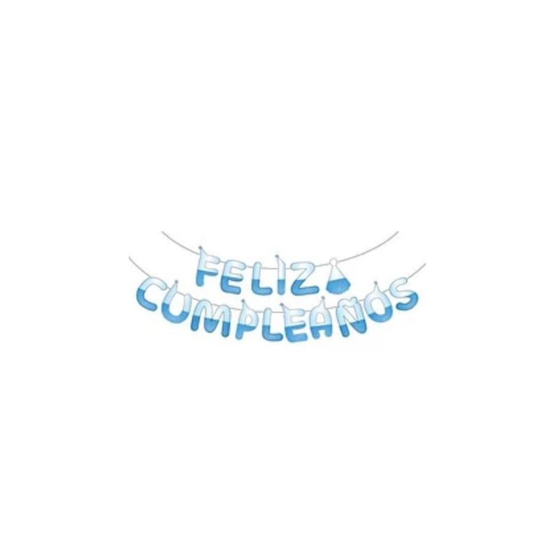 GENERICO - Guirnalda Feliz Cumpleaños Azul 5m