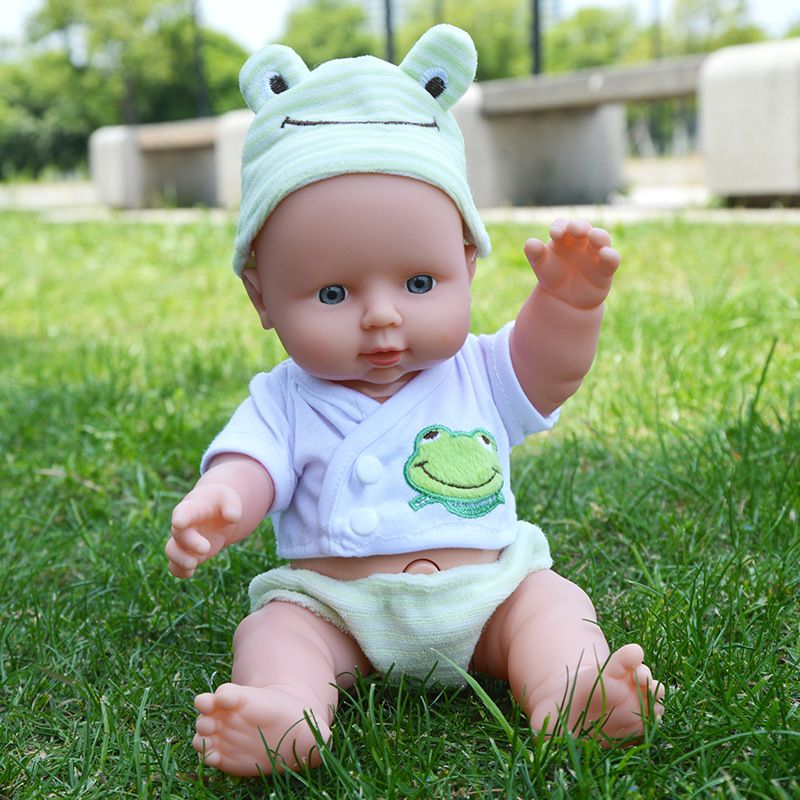 DANWEILE - Muñeca de goma suave de simulación para niños de 30 cm - rana verde