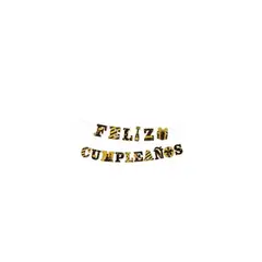 GENERICO - Guirnalda Feliz Cumpleaños Dorado y Negro 5m