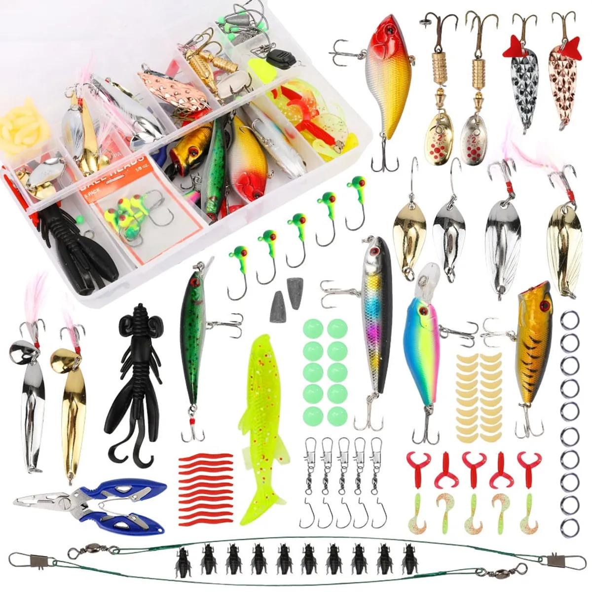 SLOWTON - Señuelos De Pesca Pack De 110 Uds Con Caja Armería Virtual