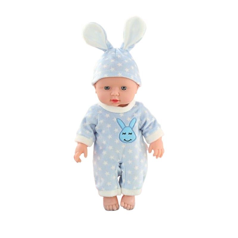 DANWEILE - Muñeca de goma suave de simulación para niños de 30 cm - conejo azul
