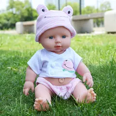DANWEILE - Muñeca de goma suave de simulación para niños de 30 cm - rana rosa