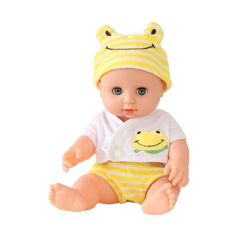 DANWEILE - Muñeca de goma suave de simulación para niños de 30 cm - rana amarilla