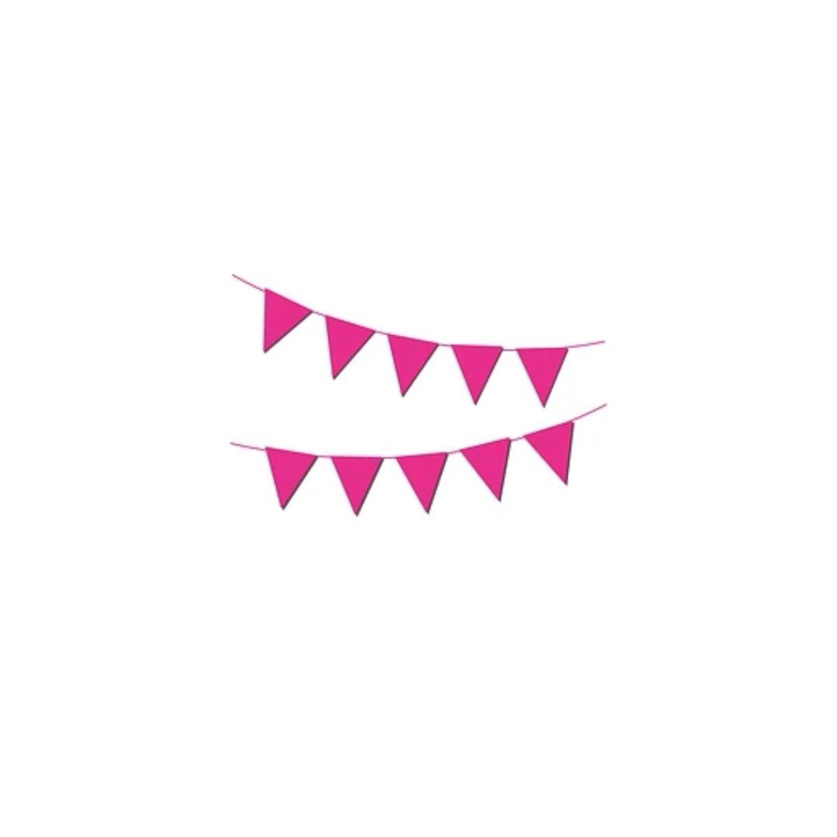 GENERICO - Guirnalda De Banderines Fucsia 10pcs 3m