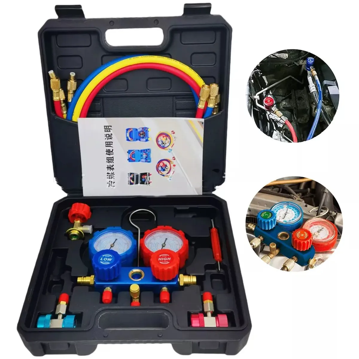 KUANGYE - Kit Reparación Manómetro Carga Aire Acondicionado