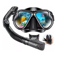 Kit Buceo Mascara Snorkel Profesional Ajustable Full Vision