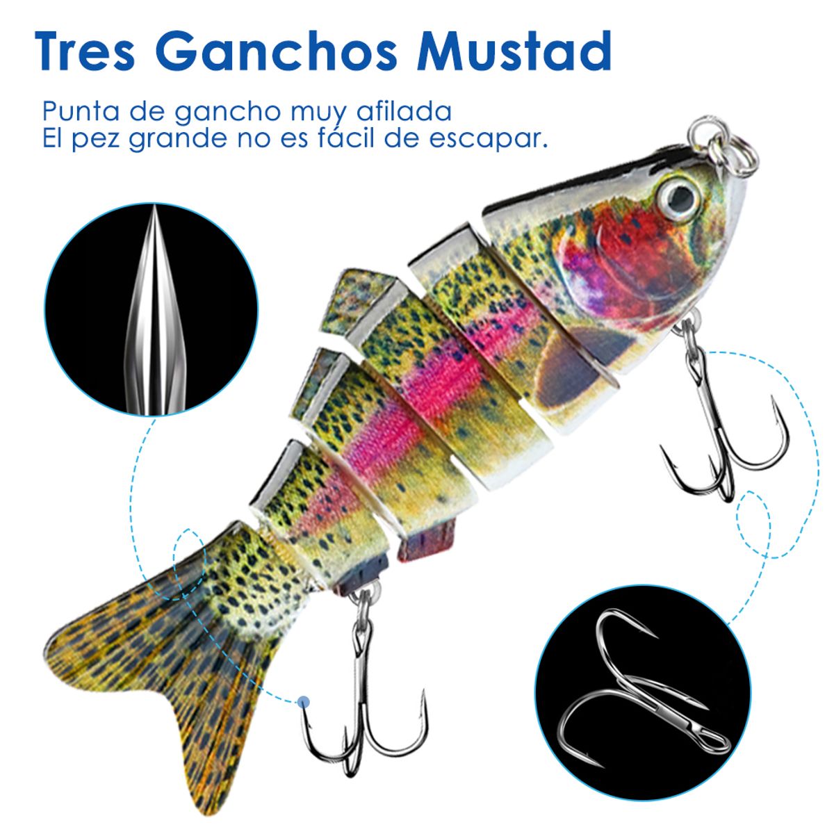 SLOWTON - Kit Señuelos De Pesca 3 Piezas Para Agua Dulce Y Salada 10cm