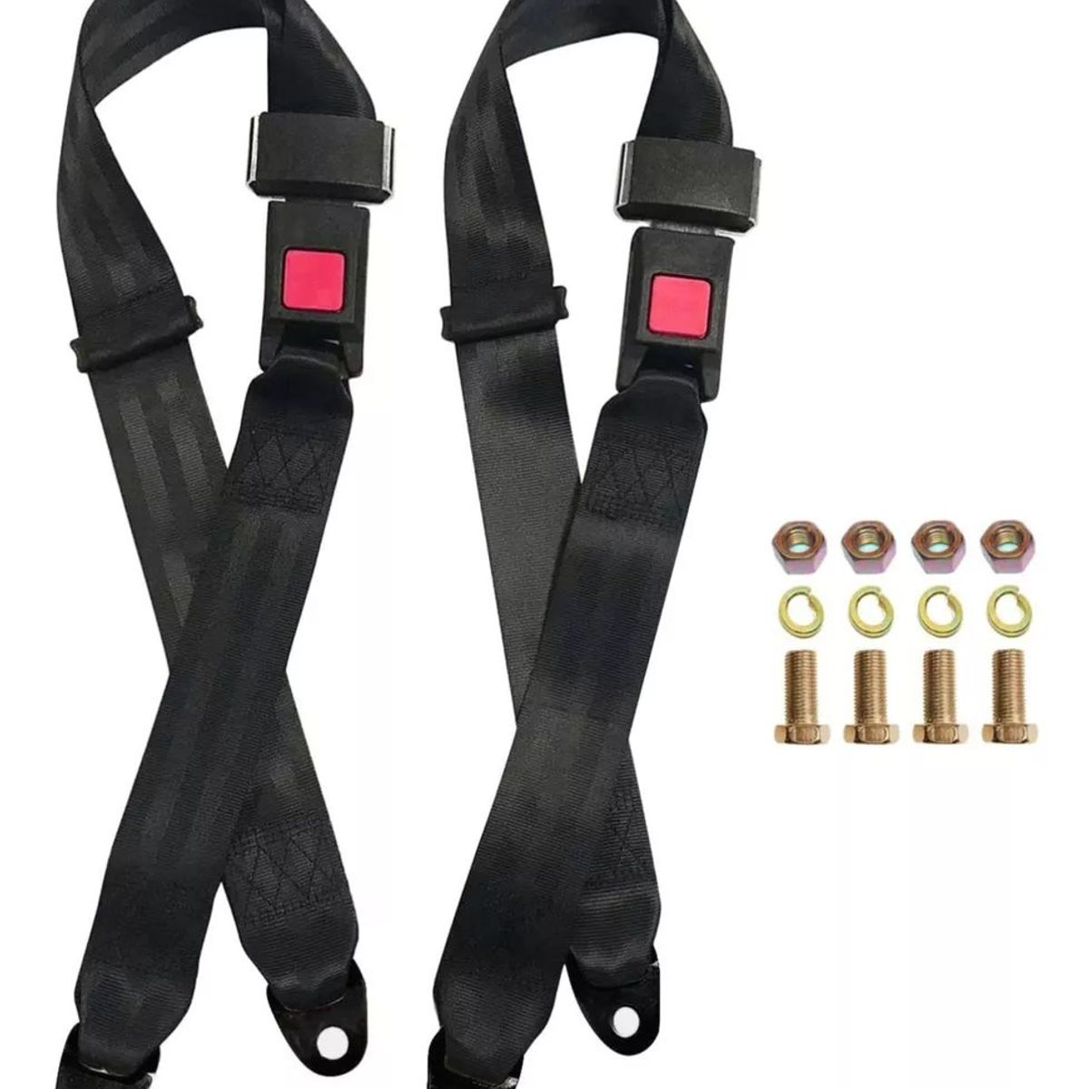 KUANGYE - Pack X12 Cinturones De Seguridad Universal Estandar 2 Puntas