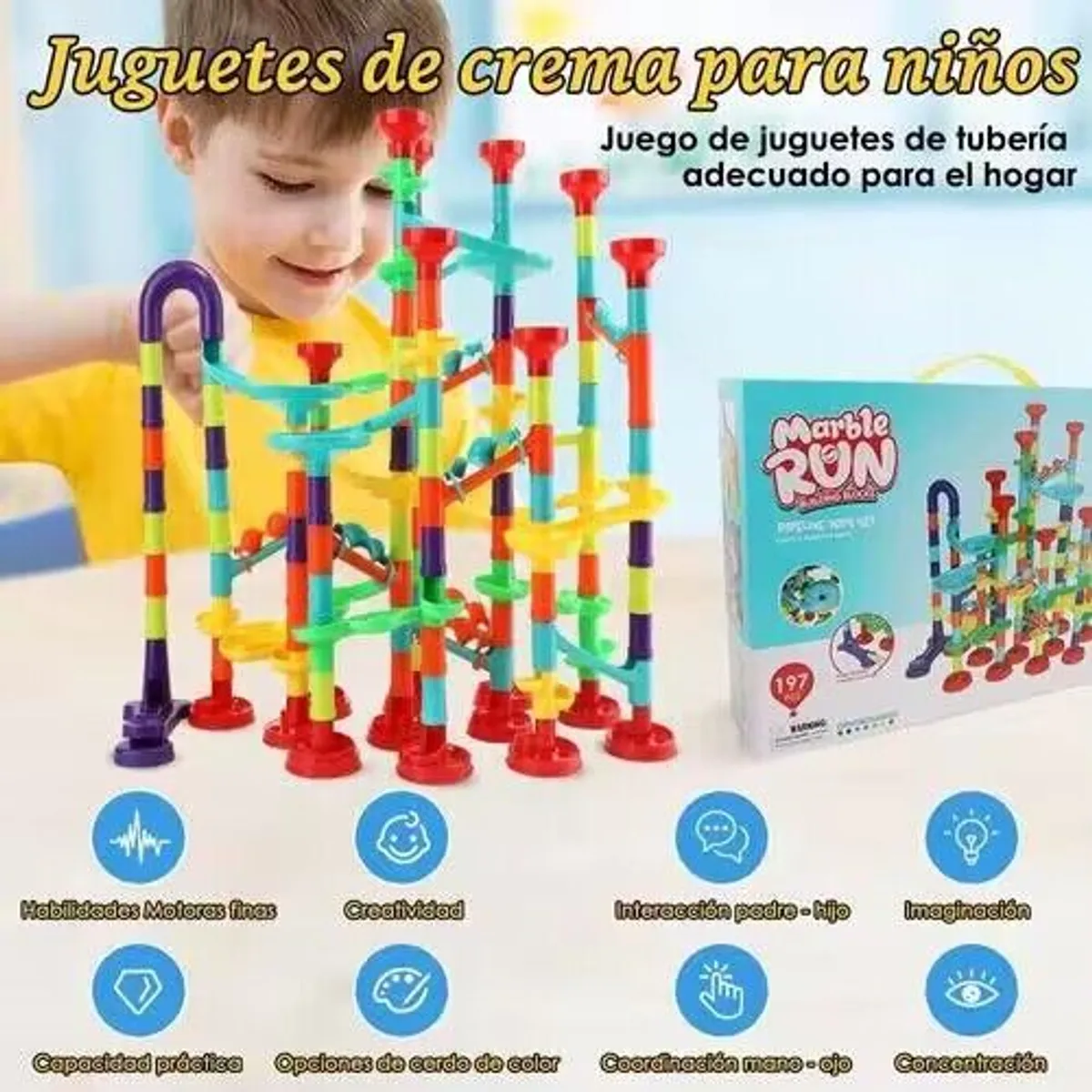 LUKOVEE - Pista De Bolitas 197 Uds Juguete Bloques De Construcción